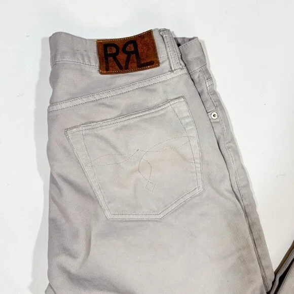 RRL Double RL Corduroy Jeans Pants Men's Size 31 x 33 Grey Textured Ralph Lauren - Picture 2 of 5